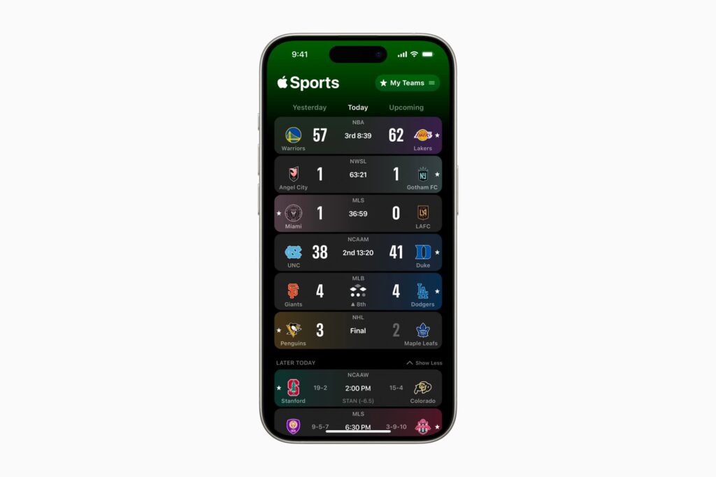 Live streaming of Premier League and La Liga matches;  Apple Sports application for iPhone was unveiled