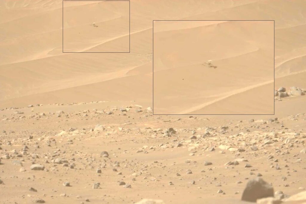 Perseverance’s last photo of the Ingenuity Martian helicopter’s eternal resting place